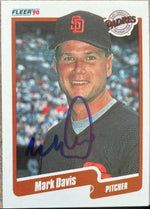 Mark Davis Signed 1990 Fleer Baseball Card - San Diego Padres #155