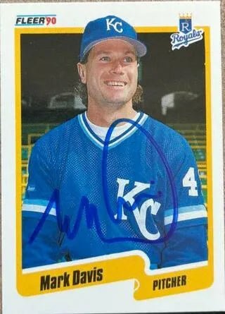 Mark Davis Signed 1990 Fleer Update Baseball Card - Kansas City Royals