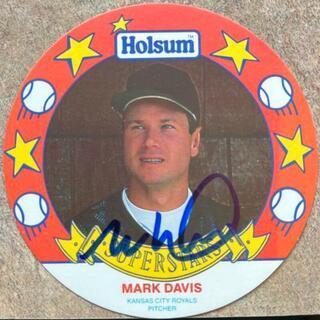 Mark Davis Signed 1990 Holsum Discs Baseball Card - San Diego Padres - PastPros