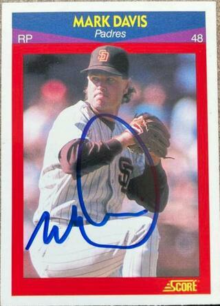 Mark Davis Signed 1990 Score 100 Superstars Baseball Card - San Diego Padres - PastPros