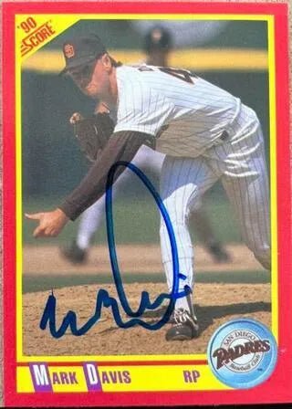 Mark Davis Signed 1990 Score Baseball Card - San Diego Padres