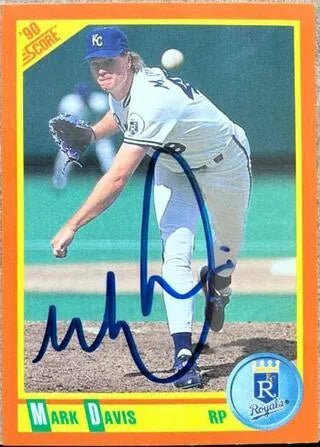 Mark Davis Signed 1990 Score Rookie/Traded Baseball Card - Kansas City Royals