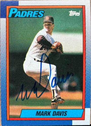 Mark Davis Signed 1990 Topps Baseball Card - San Diego Padres #205 - PastPros