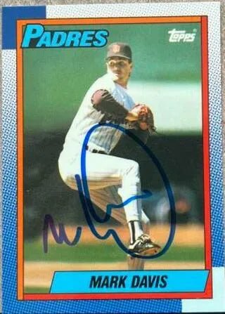 Mark Davis Signed 1990 Topps Tiffany Baseball Card - San Diego Padres #205