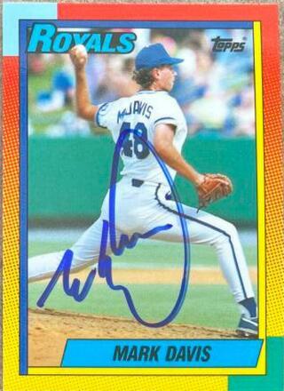 Mark Davis Signed 1990 Topps Tiffany Traded Baseball Card - Kansas City Royals - PastPros