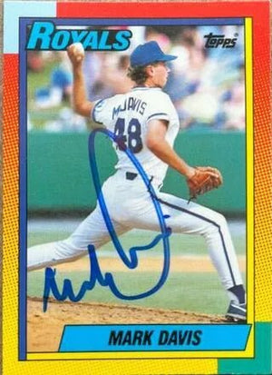 Mark Davis Signed 1990 Topps Traded Baseball Card - Kansas City Royals