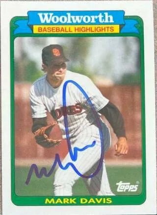 Mark Davis Signed 1990 Topps Woolworth Baseball Highlights Baseball Card - San Diego Padres