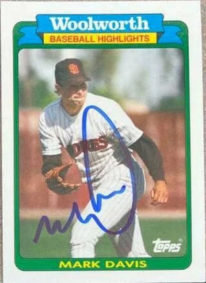 Mark Davis Signed 1990 Topps Woolworth Baseball Highlights Baseball Card - San Diego Padres