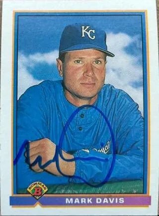 Mark Davis Signed 1991 Bowman Baseball Card - Kansas City Royals