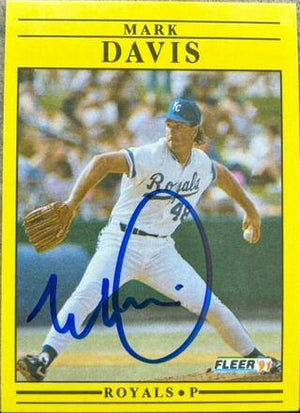 Mark Davis Signed 1991 Fleer Baseball Card - Kansas City Royals - PastPros