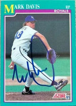 Mark Davis Signed 1991 Score Baseball Card - Kansas City Royals