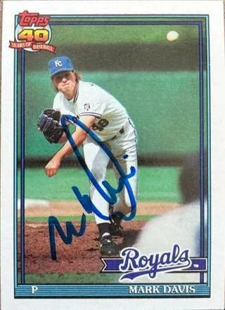 Mark Davis Signed 1991 Topps Baseball Card - Kansas City Royals
