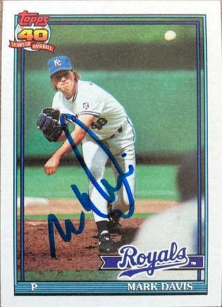 Mark Davis Signed 1991 Topps Baseball Card - Kansas City Royals - PastPros