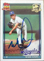 Mark Davis Signed 1991 Topps Desert Shield Baseball Card - Kansas City Royals