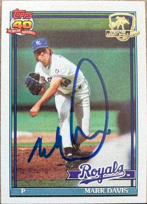 Mark Davis Signed 1991 Topps Desert Shield Baseball Card - Kansas City Royals - PastPros