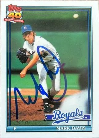 Mark Davis Signed 1991 Topps Tiffany Baseball Card - Kansas City Royals