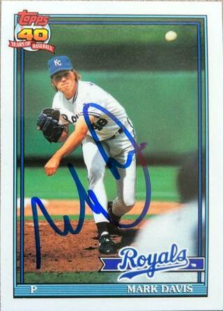 Mark Davis Signed 1991 Topps Tiffany Baseball Card - Kansas City Royals - PastPros