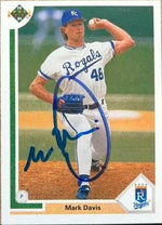 Mark Davis Signed 1991 Upper Deck Baseball Card - Kansas City Royals