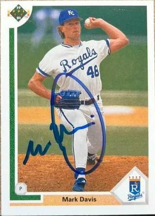 Mark Davis Signed 1991 Upper Deck Baseball Card - Kansas City Royals