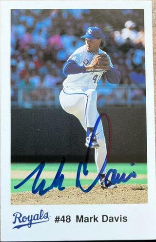 Mark Davis Signed 1992 KC Police Baseball Card - Kansas City Royals - PastPros
