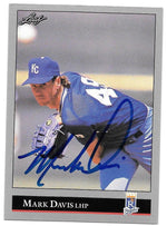 Mark Davis Signed 1992 Leaf Baseball Card - Kansas City Royals