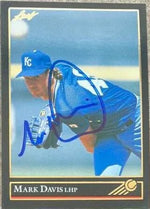 Mark Davis Signed 1992 Leaf Black Gold Baseball Card - Kansas City Royals