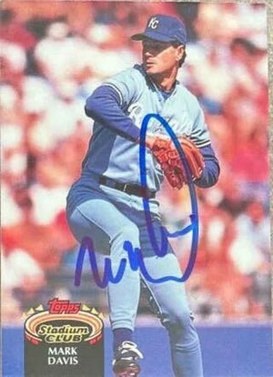 Mark Davis Signed 1992 Stadium Club Baseball Card - Kansas City Royals