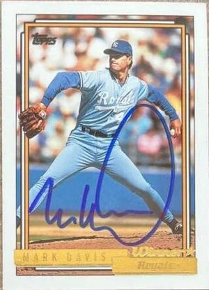 Mark Davis Signed 1992 Topps Gold Winner Baseball Card - Kansas City Royals