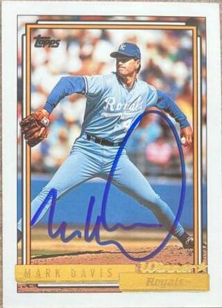 Mark Davis Signed 1992 Topps Gold Winner Baseball Card - Kansas City Royals - PastPros