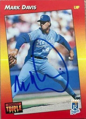 Mark Davis Signed 1992 Triple Play Baseball Card - Kansas City Royals