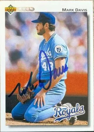 Mark Davis Signed 1992 Upper Deck Baseball Card - Kansas City Royals