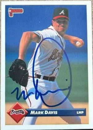 Mark Davis Signed 1993 Donruss Baseball Card - Atlanta Braves