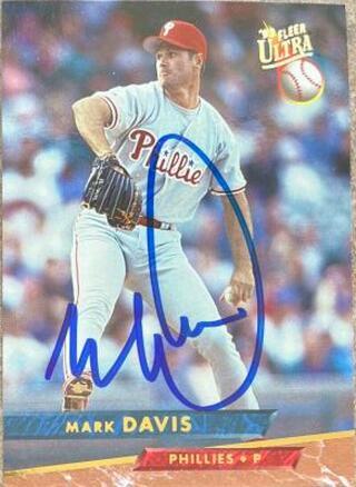 Mark Davis Signed 1993 Fleer Ultra Baseball Card - Philadelphia Phillies - PastPros