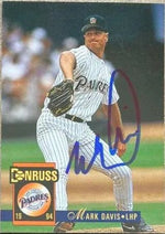 Mark Davis Signed 1994 Donruss Baseball Card - San Diego Padres
