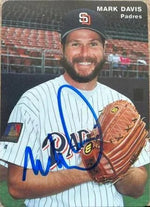 Mark Davis Signed 1994 Mother's Cookies Baseball Card - San Diego Padres