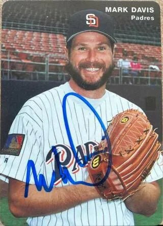 Mark Davis Signed 1994 Mother's Cookies Baseball Card - San Diego Padres