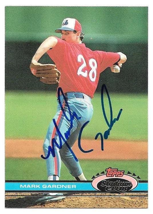 Mark Gardner Signed 1991 Topps Stadium Club Baseball Card - Montreal Expos