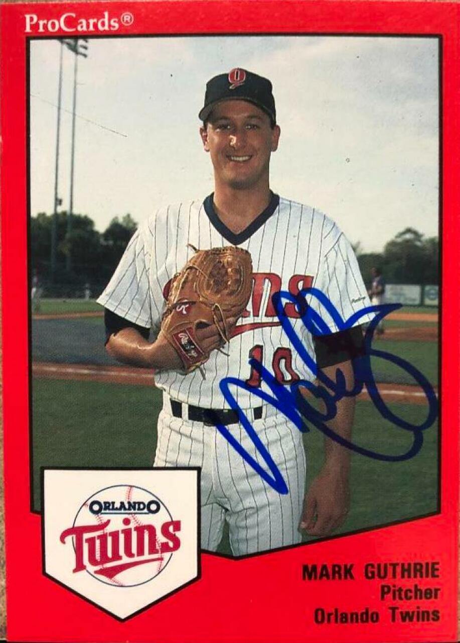 Mark Guthrie Signed 1989 Pro Cards Baseball Card - Orlando Twins - PastPros