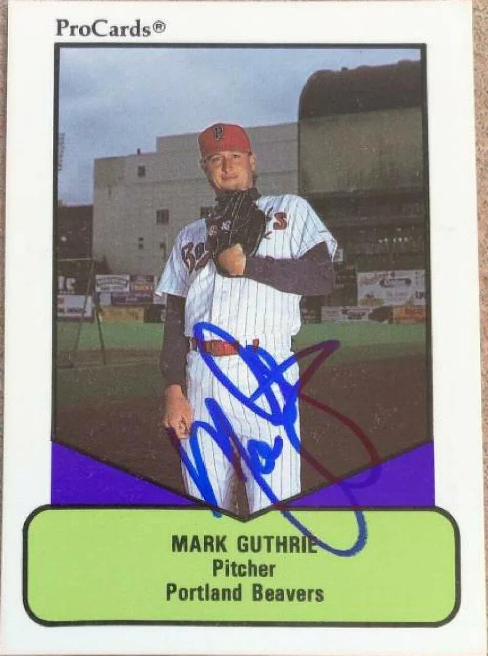Mark Guthrie Signed 1990 Pro Cards AAA Baseball Card