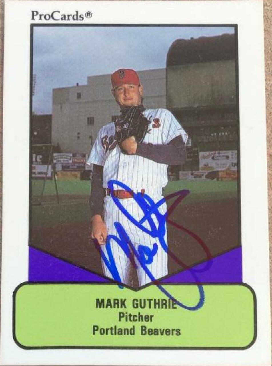 Mark Guthrie Signed 1990 Pro Cards AAA Baseball Card - PastPros