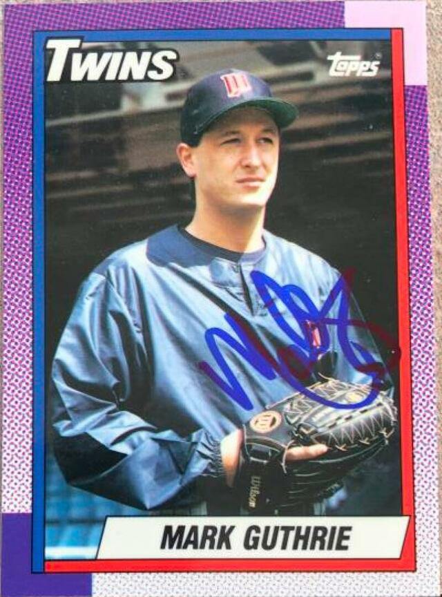 Mark Guthrie Signed 1990 Topps Tiffany Baseball Card - Minnesota Twins - PastPros
