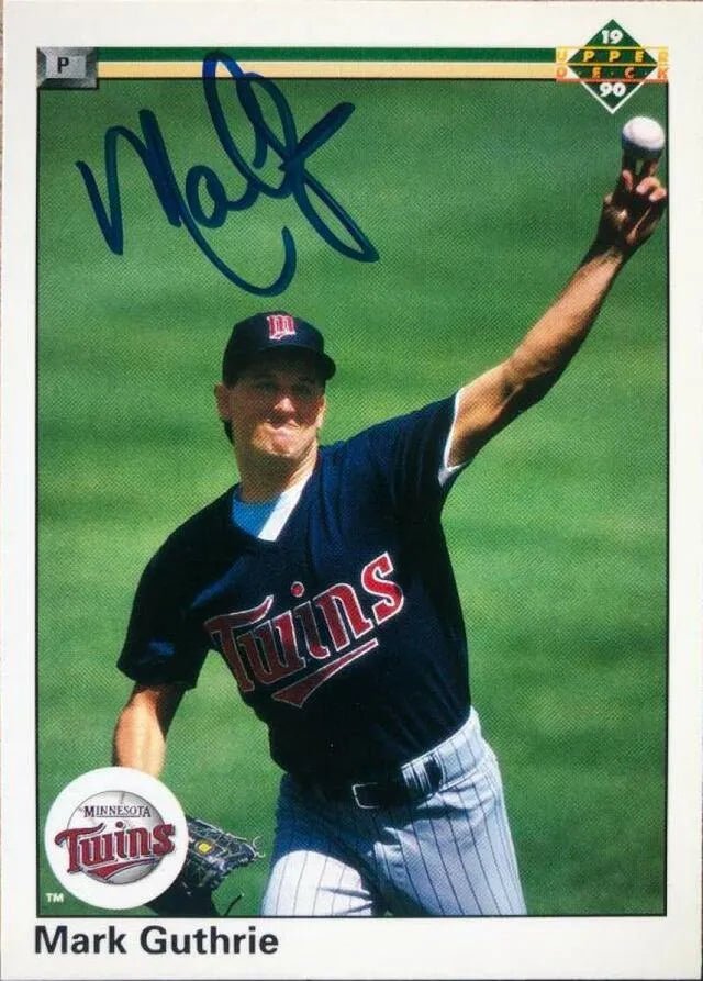 Mark Guthrie Signed 1990 Upper Deck Baseball Card - Minnesota Twins