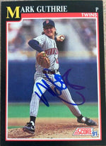 Mark Guthrie Signed 1991 Score Baseball Card - Minnesota Twins - PastPros