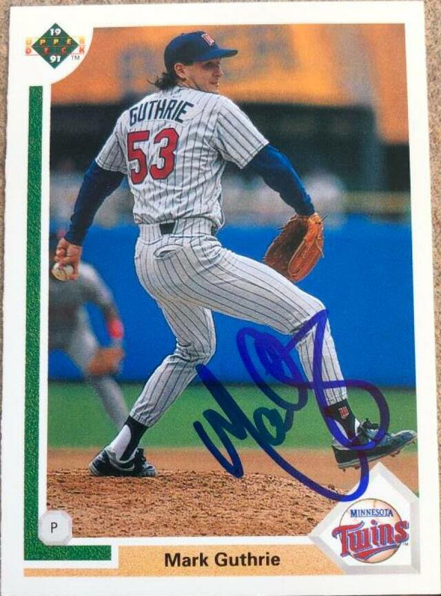Mark Guthrie Signed 1991 Upper Deck Baseball Card - Minnesota Twins - PastPros