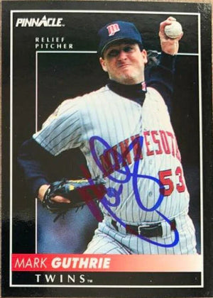 Mark Guthrie Signed 1992 Pinnacle Baseball Card - Minnesota Twins