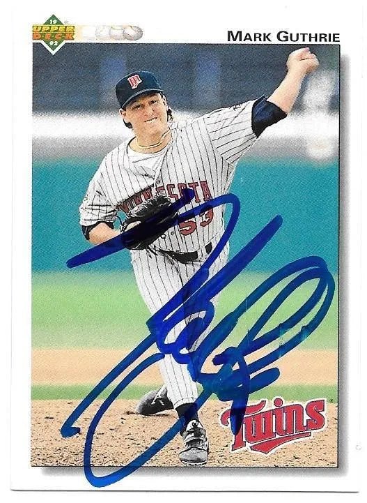 Mark Guthrie Signed 1992 Upper Deck Baseball Card -Minnesota Twins