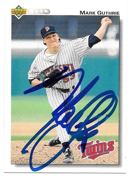 Mark Guthrie Signed 1992 Upper Deck Baseball Card -Minnesota Twins - PastPros