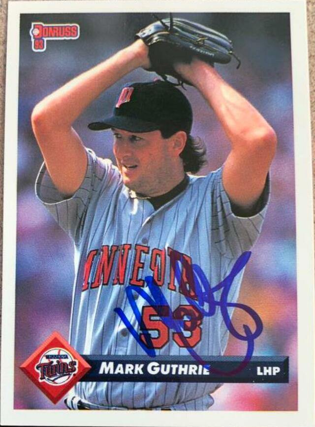 Mark Guthrie Signed 1993 Donruss Baseball Card - Minnesota Twins - PastPros