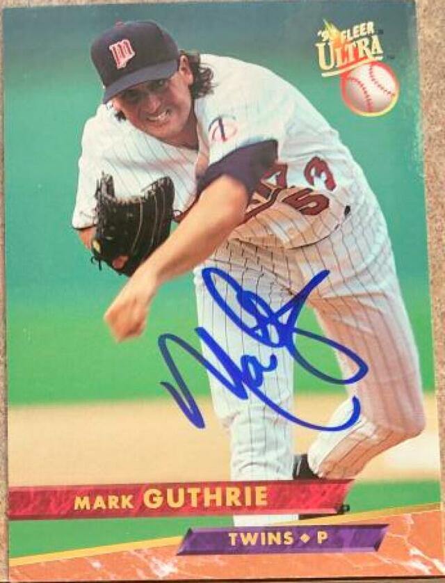 Mark Guthrie Signed 1993 Fleer Ultra Baseball Card - Minnesota Twins - PastPros