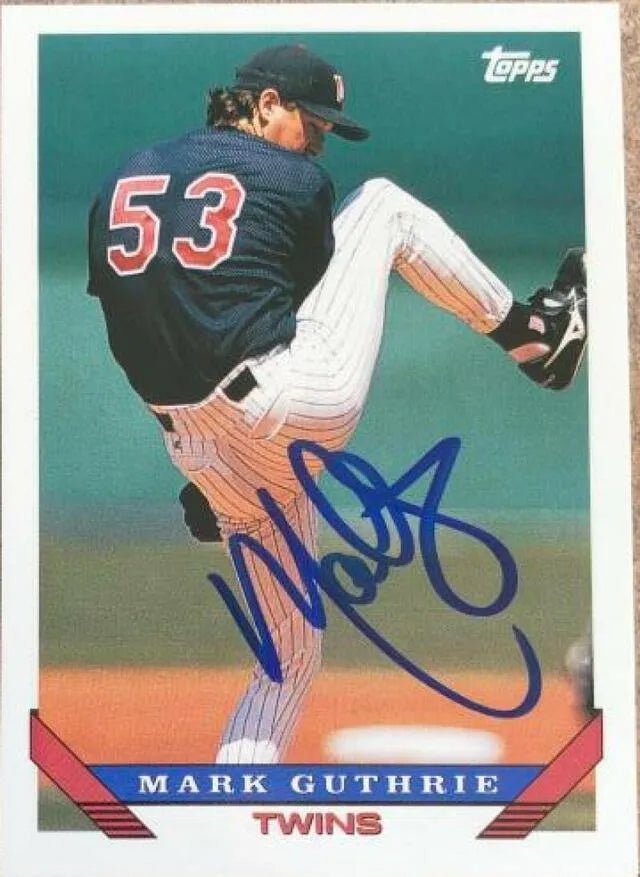 Mark Guthrie Signed 1993 Topps Baseball Card - Minnesota Twins